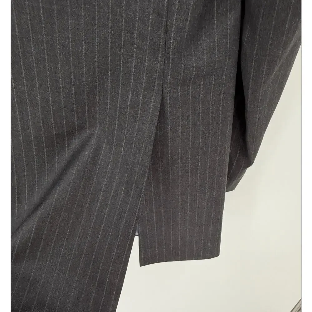 Nabil Srouji Scabal Super 140's Double Breasted Pinstripe Sport Coat Blazer 42R